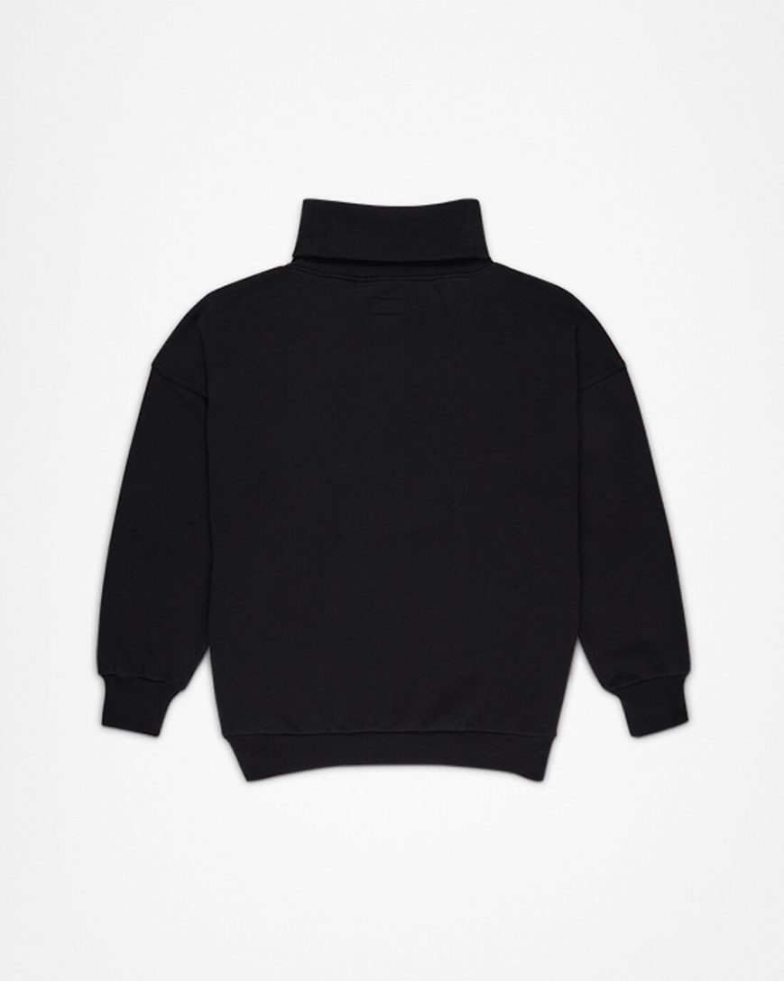Women's Converse Chuck Taylor Patch Mock Neck Pullover Sweatshirts Black | AU C430EP